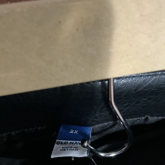 Old Navy Faux Leather Skirt Black Mini Womens Straight Retro Plus Size 2X - Picture 3 of 6